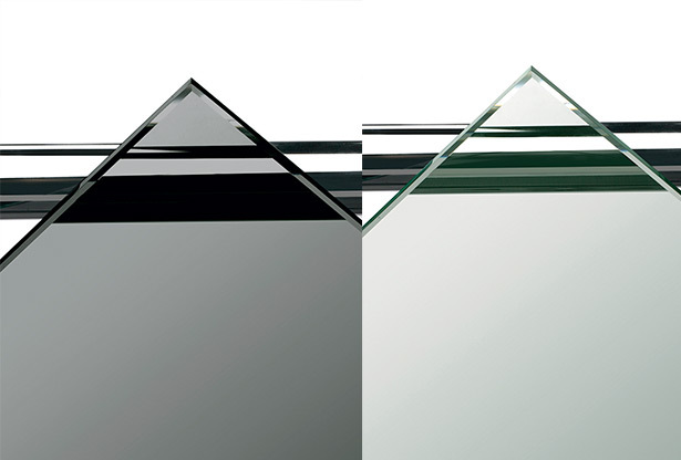Getöntes und mattes Glas